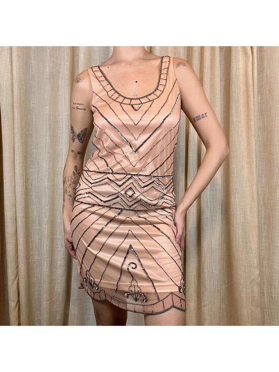 Angie Dresses & Skirts - Beaded Art Deco Mini Dress